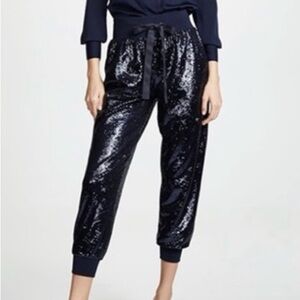 Cinq à Sept Navy Sequin Joggers